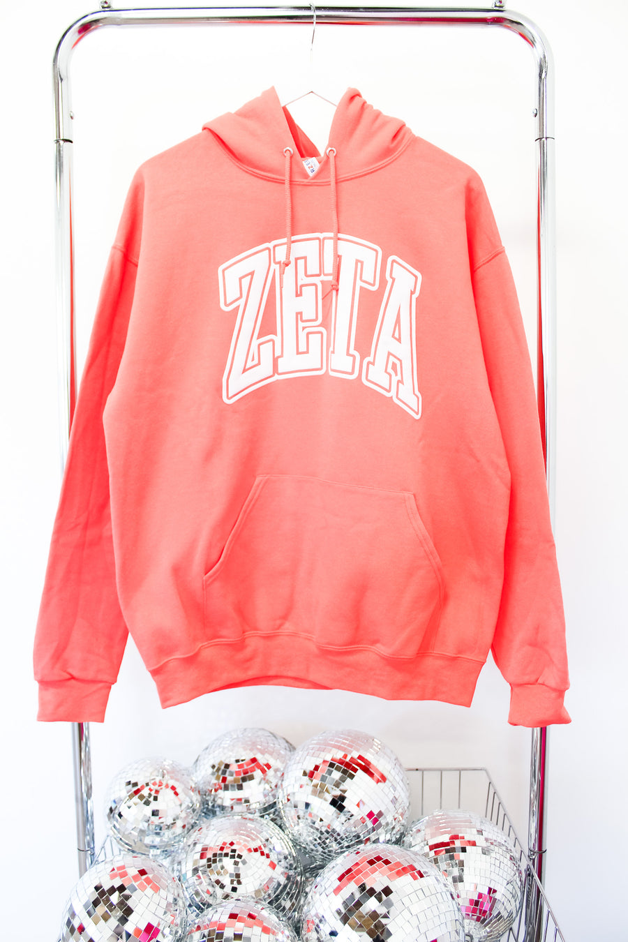 Zeta Tau Alpha Greek Sweatshirt - LG CORAL