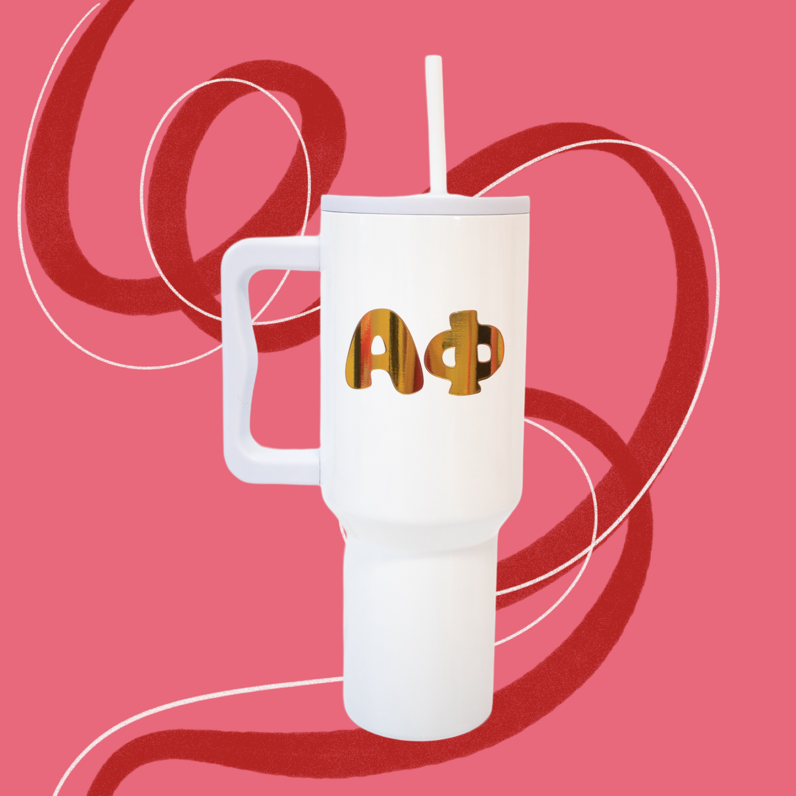 Alpha Phi 40oz 24 Karat Tumbler  Duo Studio Designs