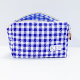 Sorority Gingham Quilted Makeup Bag