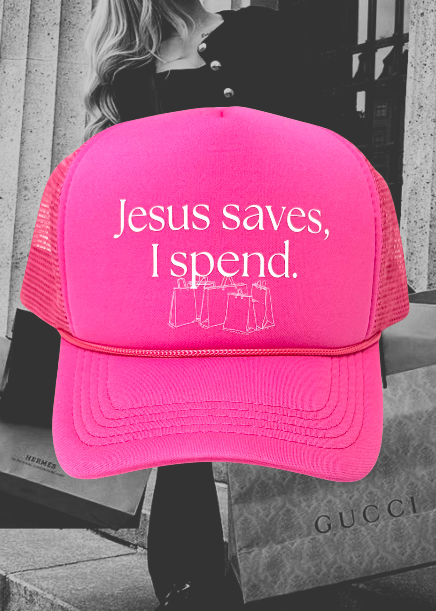 Jesus Saves, I Spend Trucker Hat