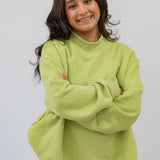 model in s/m matcha mock neck