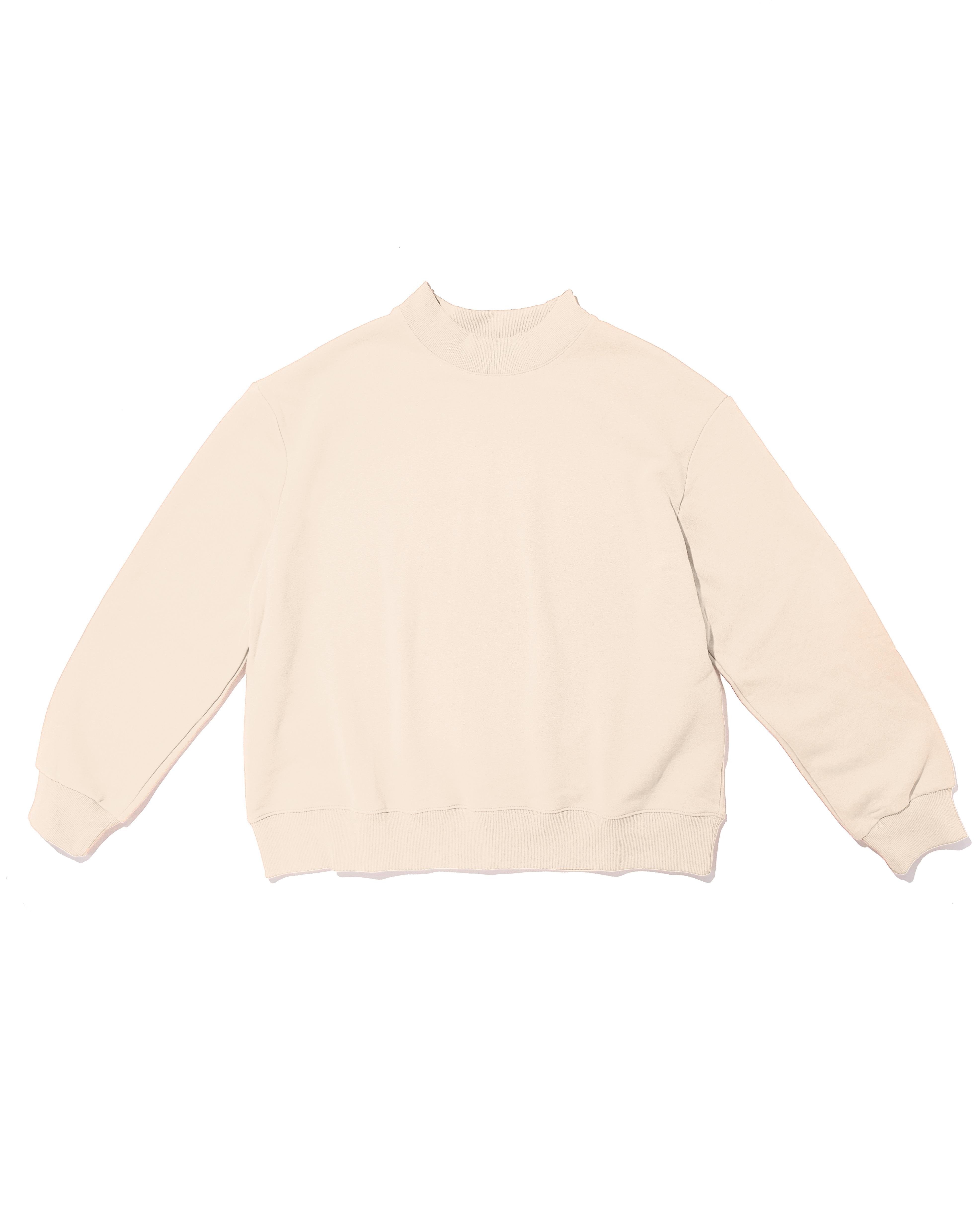 cream mock neck flat lay