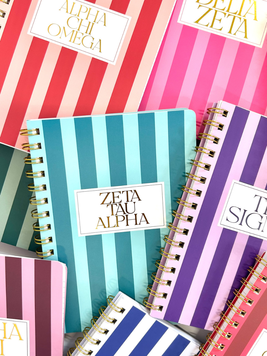 Stripe Sorority Notebook