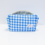 Sorority Gingham Quilted Makeup Bag