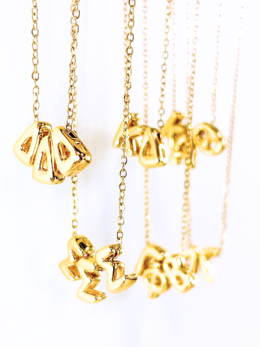 Bubble Letter Sorority Necklace