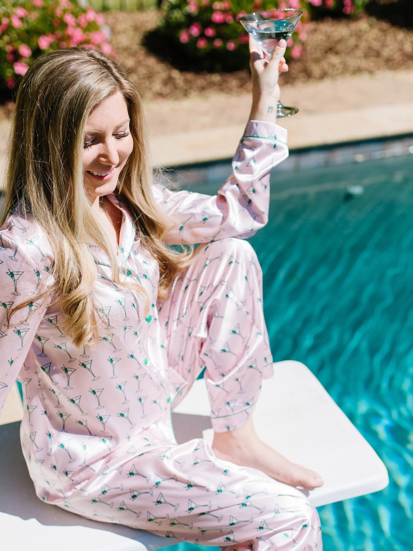 Martini Time | Charlotte Satin Pants Set