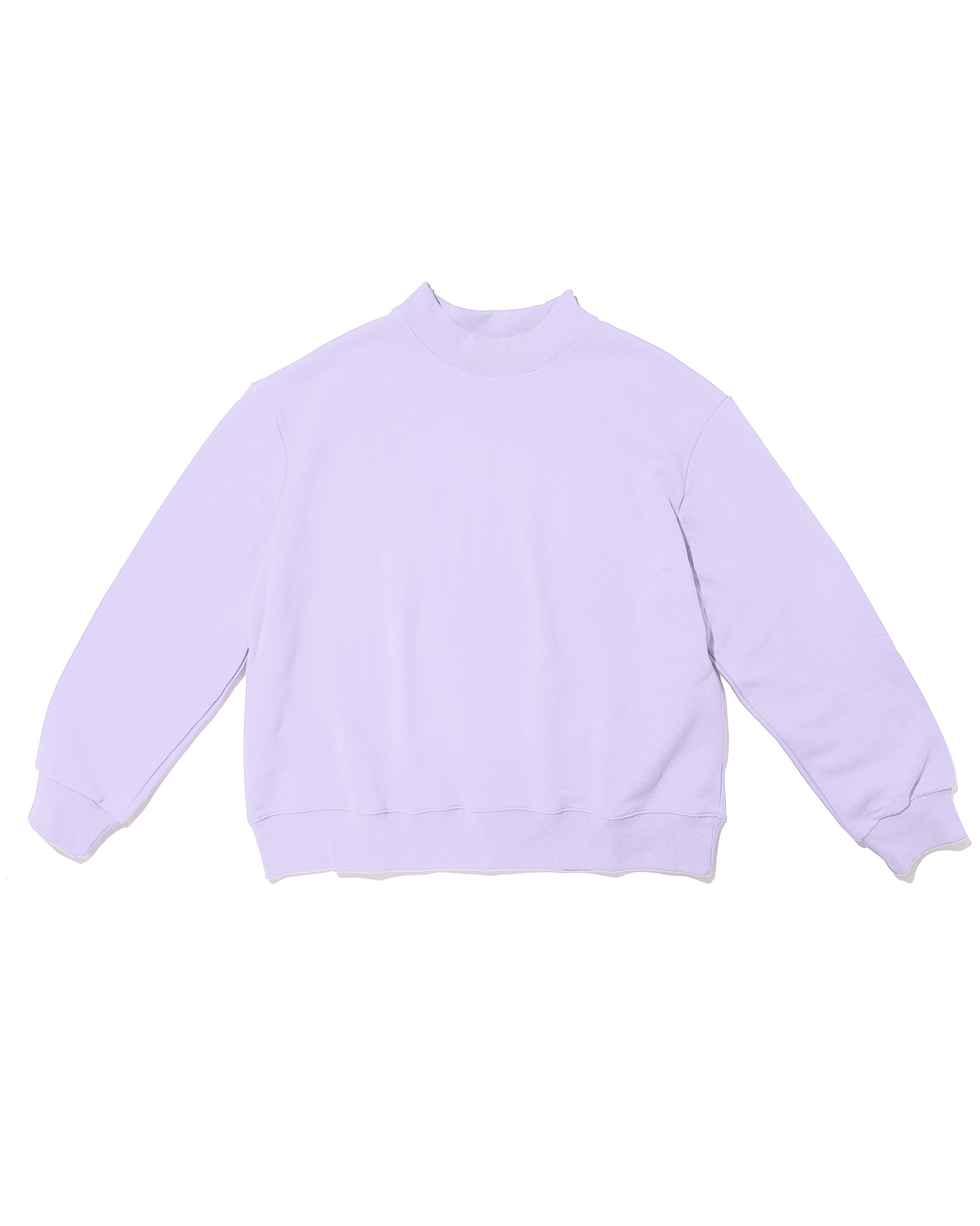 lilac mock neck flat lay