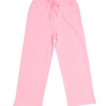 light pink sweatpants flat lay