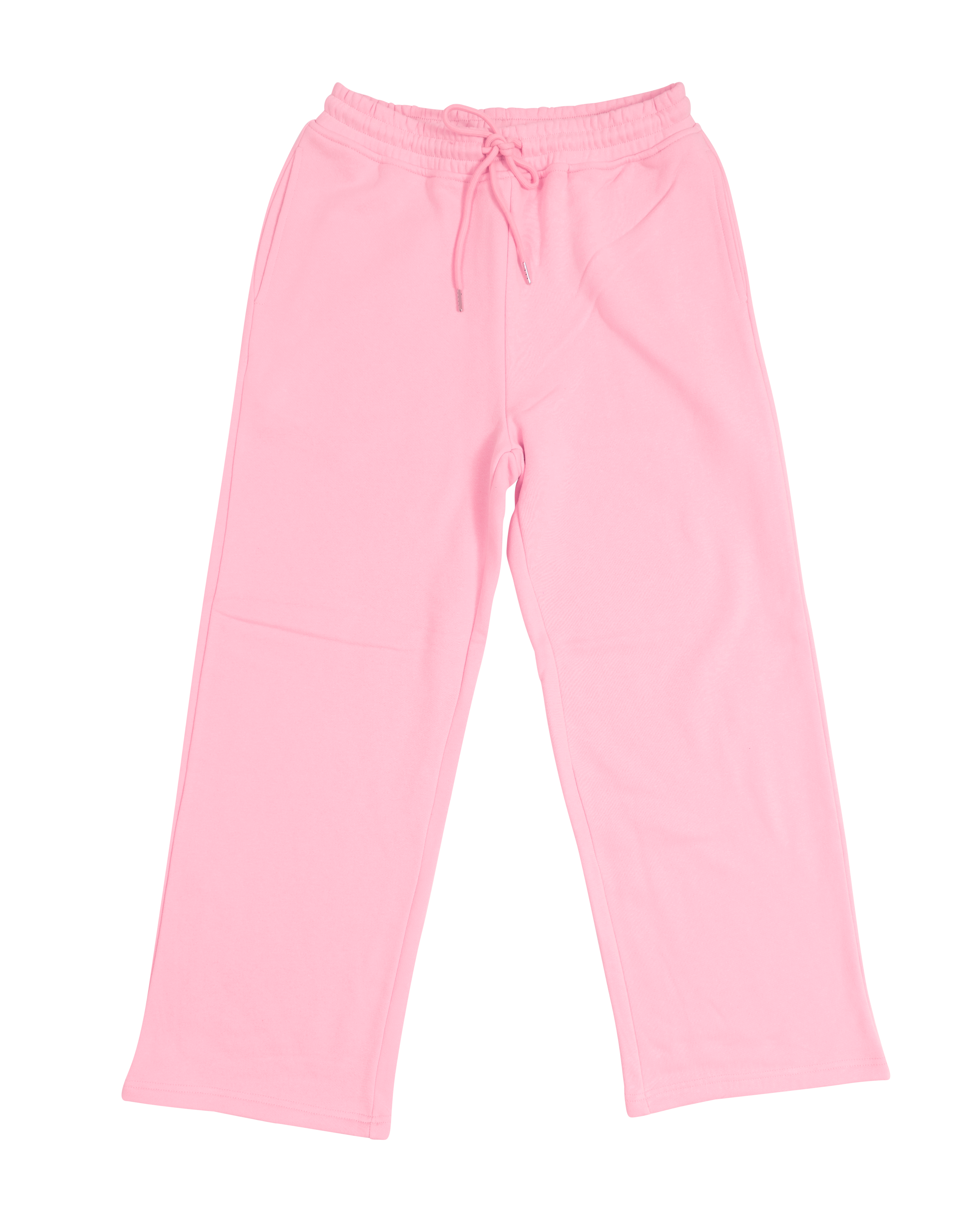 light pink sweatpants flat lay
