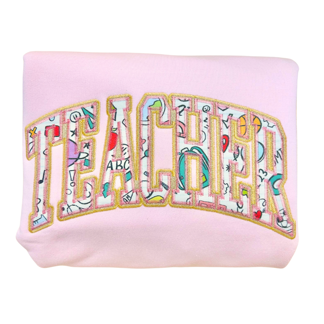 Classroom Scribbles Custom Appliqué Embroidered Sweatshirt