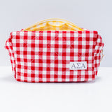 Sorority Gingham Quilted Makeup Bag