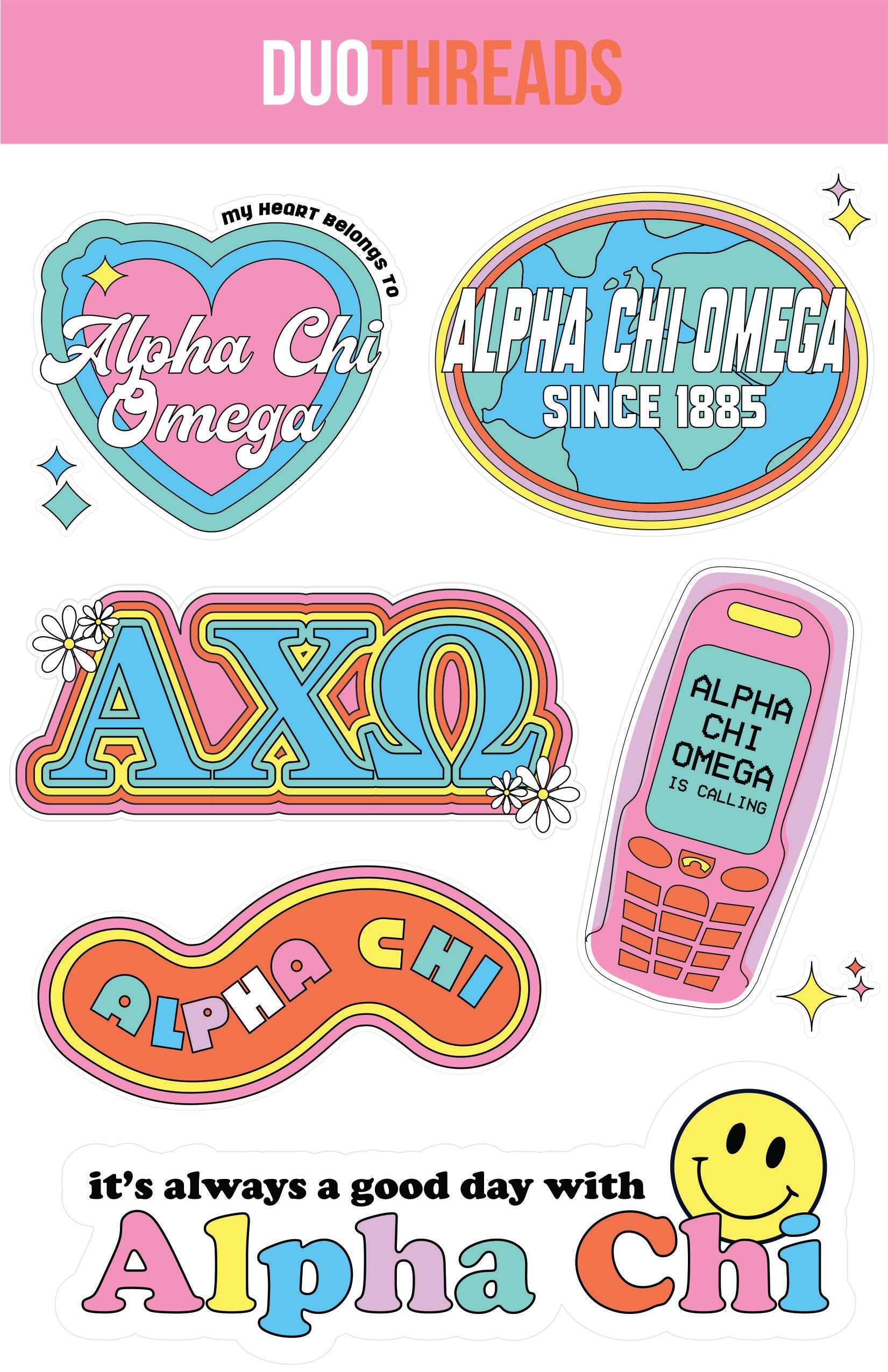 Sorority Y2K Sticker Sheet