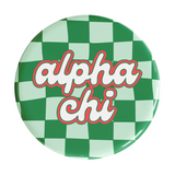 Alpha Chi Omega Checker Sorority Button