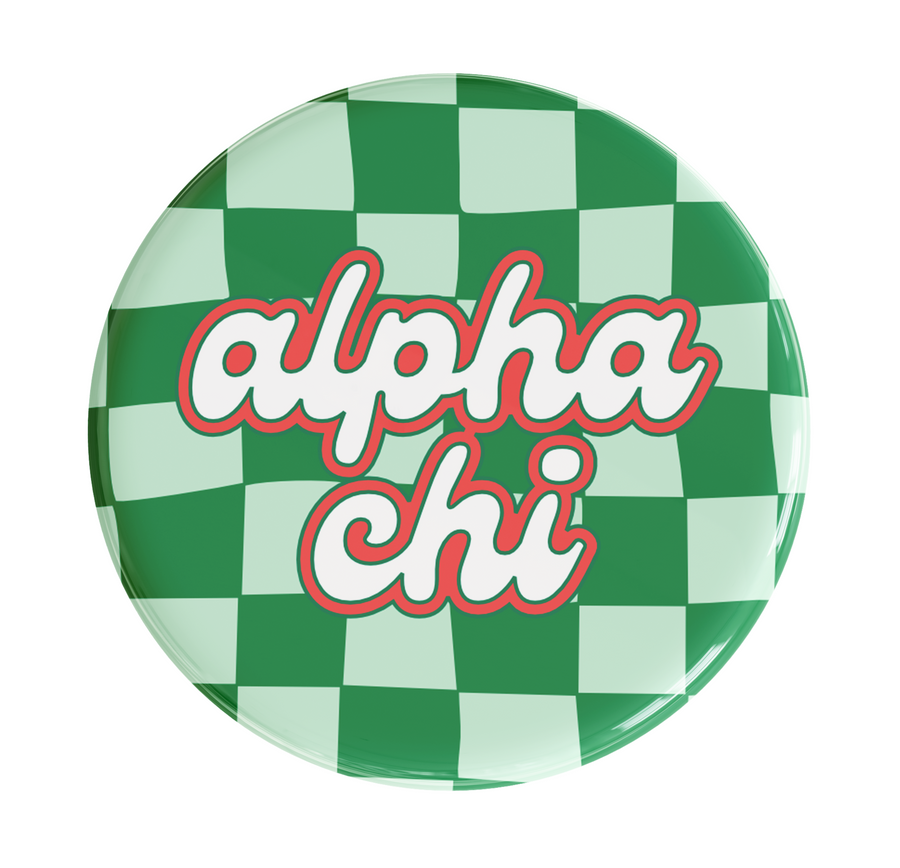 Alpha Chi Omega Checker Sorority Button