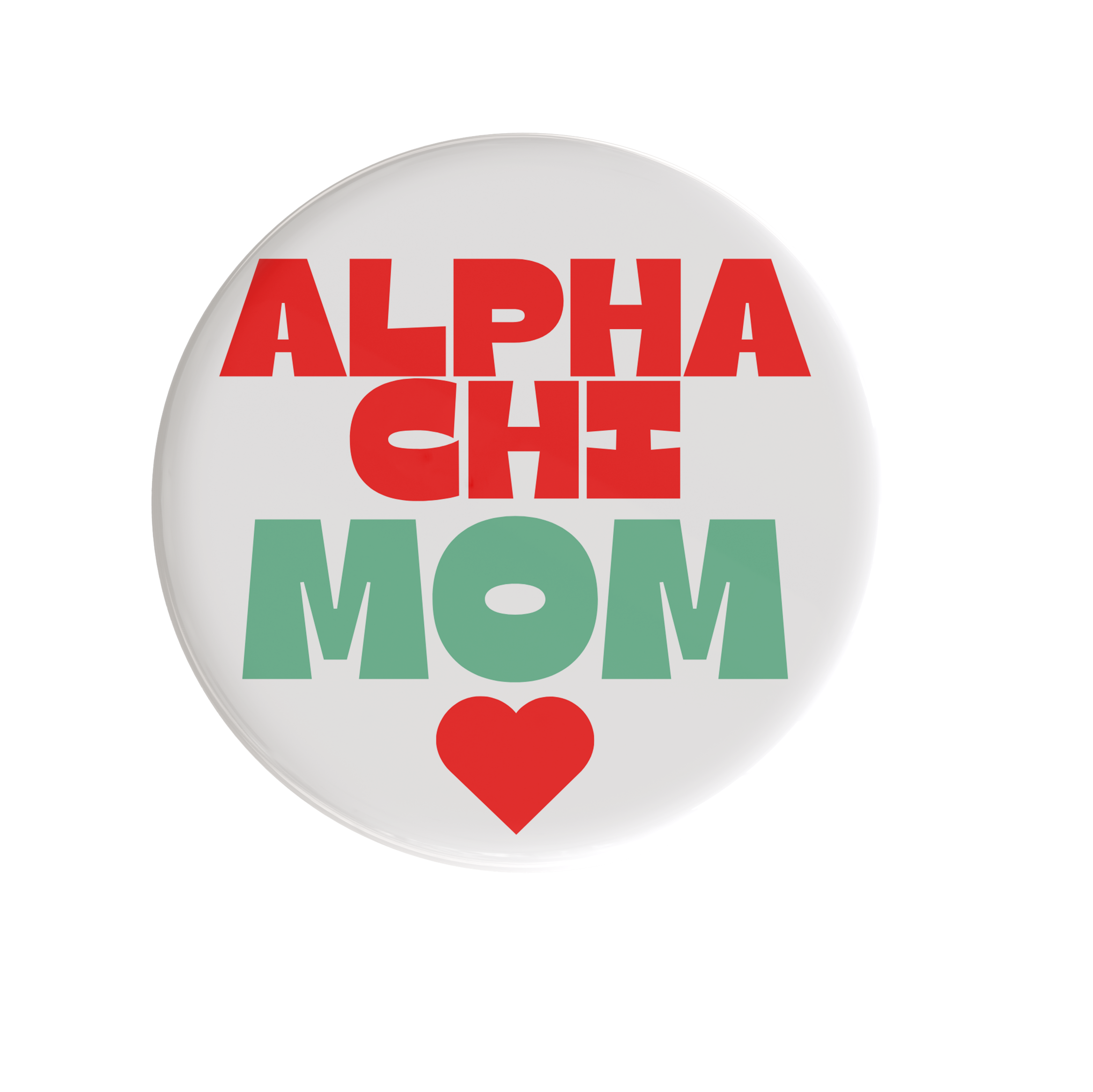 Mom Heart Sorority Button