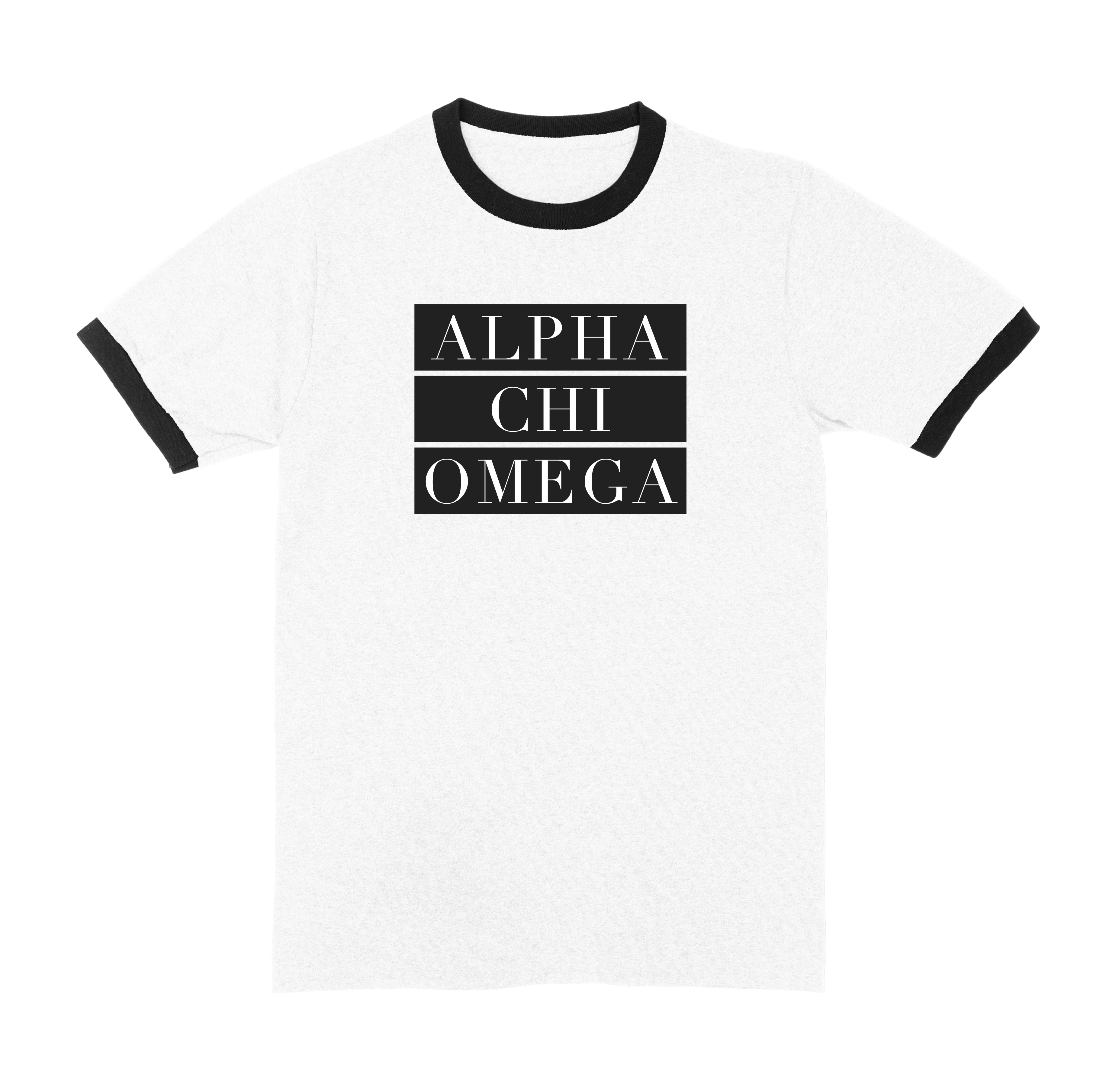 Alpha Chi Omega Ringer Block Sorority Tee