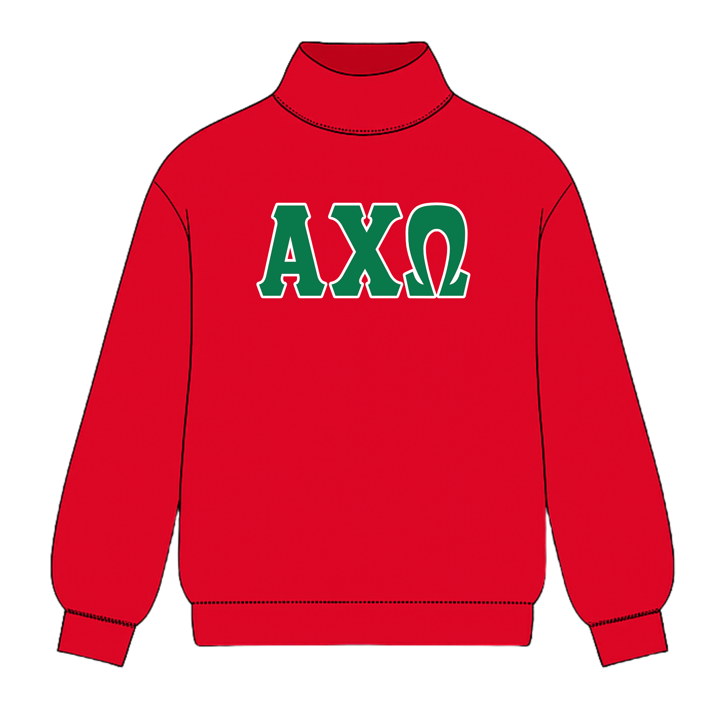 Classic Twill Sorority Embroidered Mock Neck