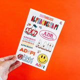 Alpha Delta Pi Sorority Rainbow Sticker Sheet