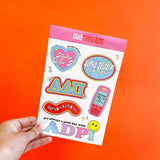 Alpha Delta Pi Sorority Y2K Sticker Sheet