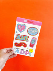 Alpha Delta Pi Sorority Y2K Sticker Sheet