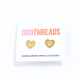 Alpha Delta Pi Heart Earrings