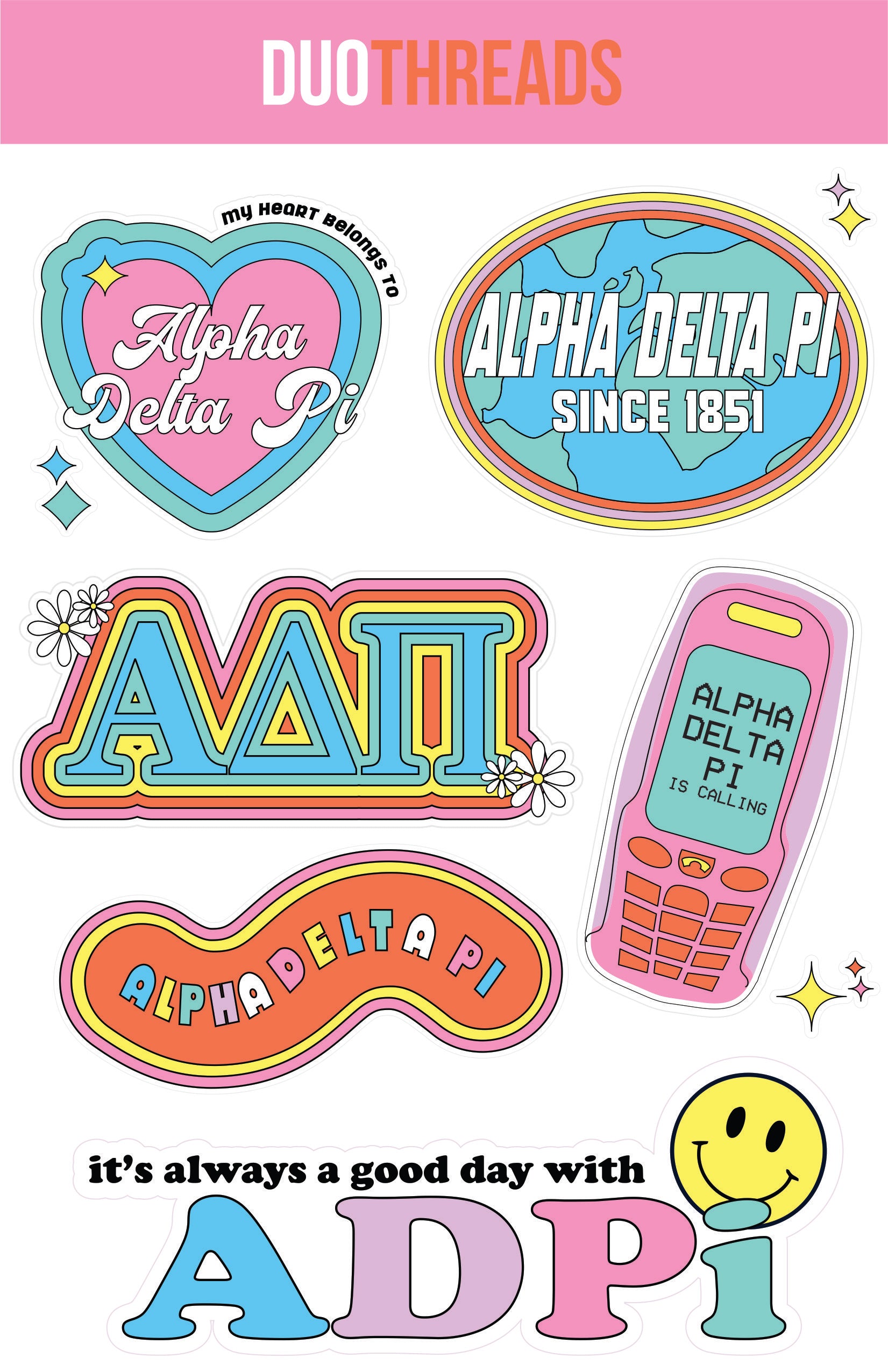 Sorority Y2K Sticker Sheet