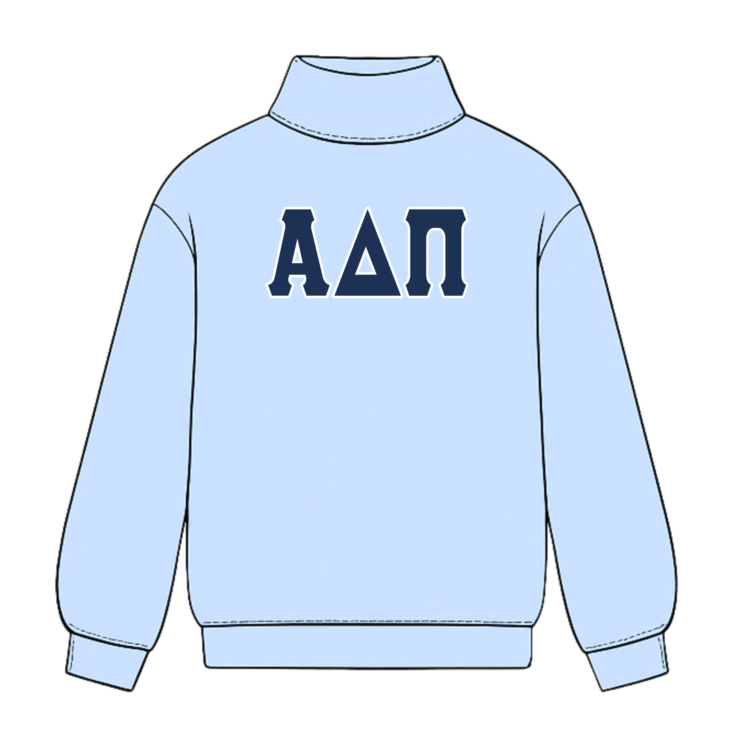 Classic Twill Sorority Embroidered Mock Neck