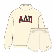 Kensington Sorority Embroidered Mock Neck - Cream