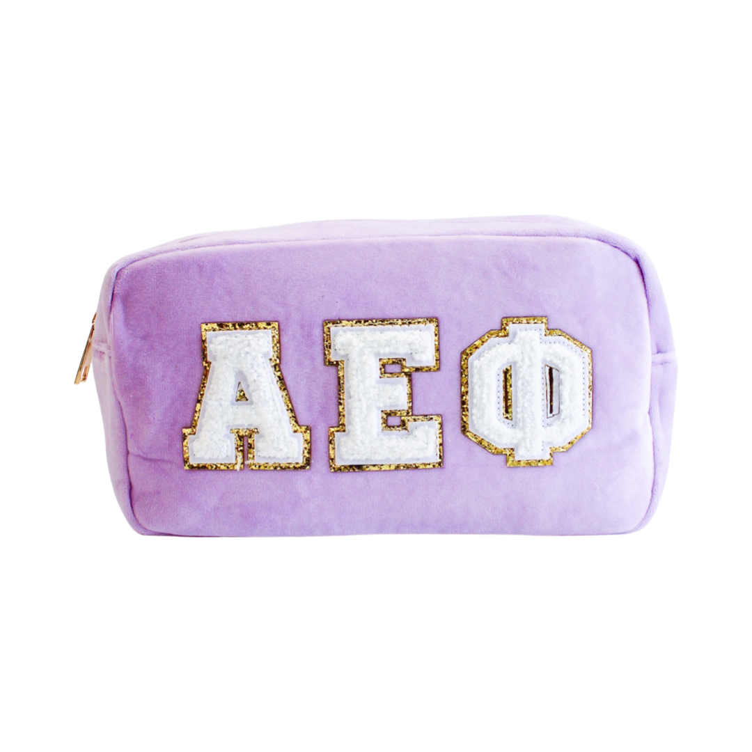 Chenille Sorority Cosmetic Bag