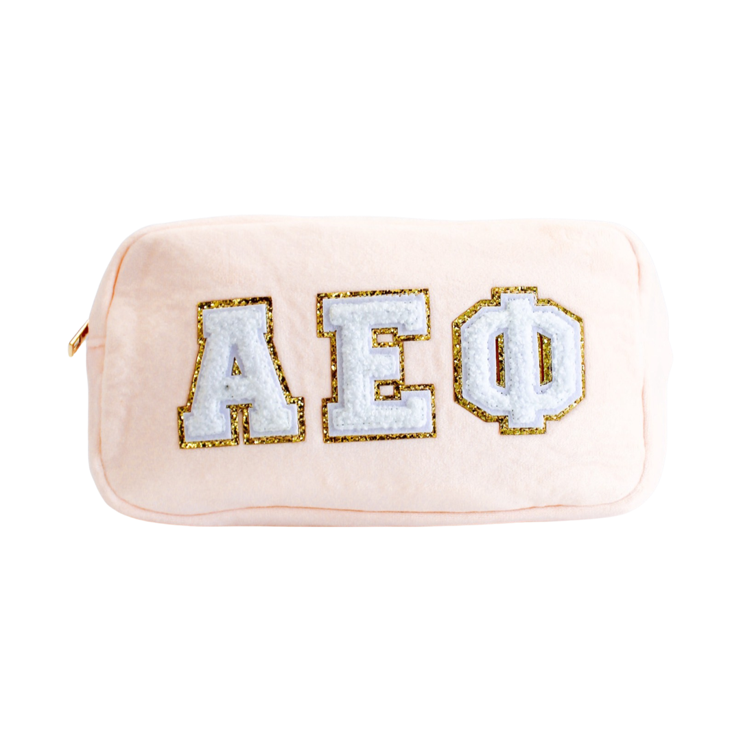 Chenille Sorority Cosmetic Bag