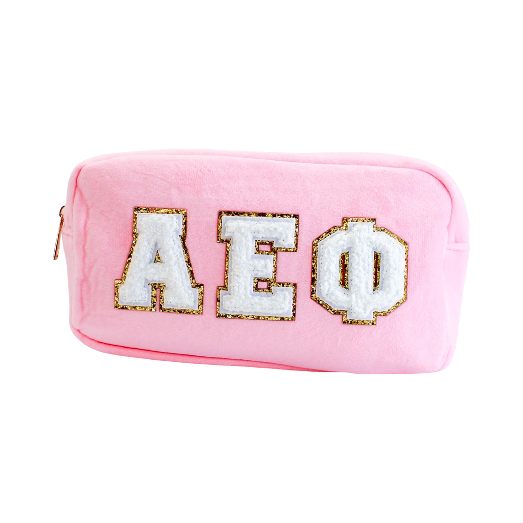 Chenille Sorority Cosmetic Bag