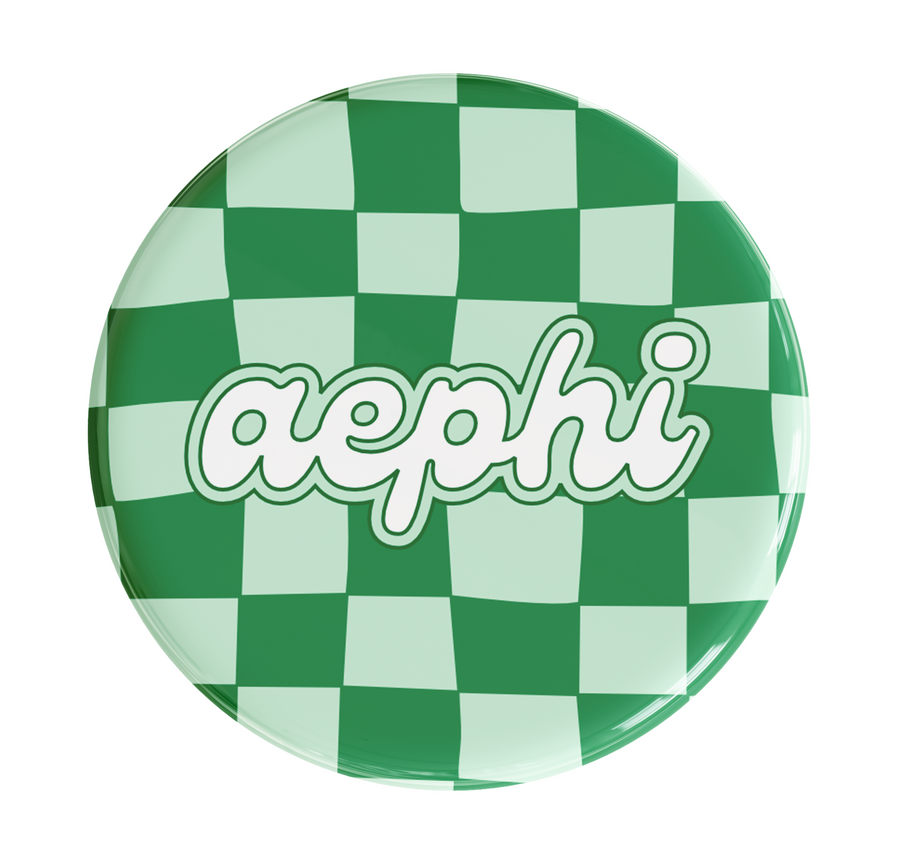 Alpha Epsilon Phi Checker Sorority Button