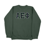 Alpha Epsilon Phi Dad's Plaid Embroidered Letter Sweatshirt
