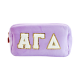 Alpha Gamma Delta Chenille Sorority Cosmetic Bag