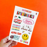 Alpha Gamma Delta Sorority Rainbow Sticker Sheet