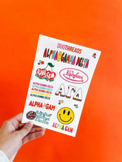 Alpha Gamma Delta Sorority Rainbow Sticker Sheet