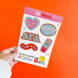 Alpha Gamma Delta Sorority Y2K Sticker Sheet