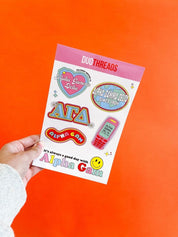 Alpha Gamma Delta Sorority Y2K Sticker Sheet