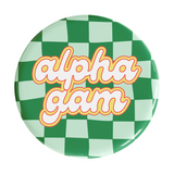 Alpha Gamma Delta Checker Sorority Button