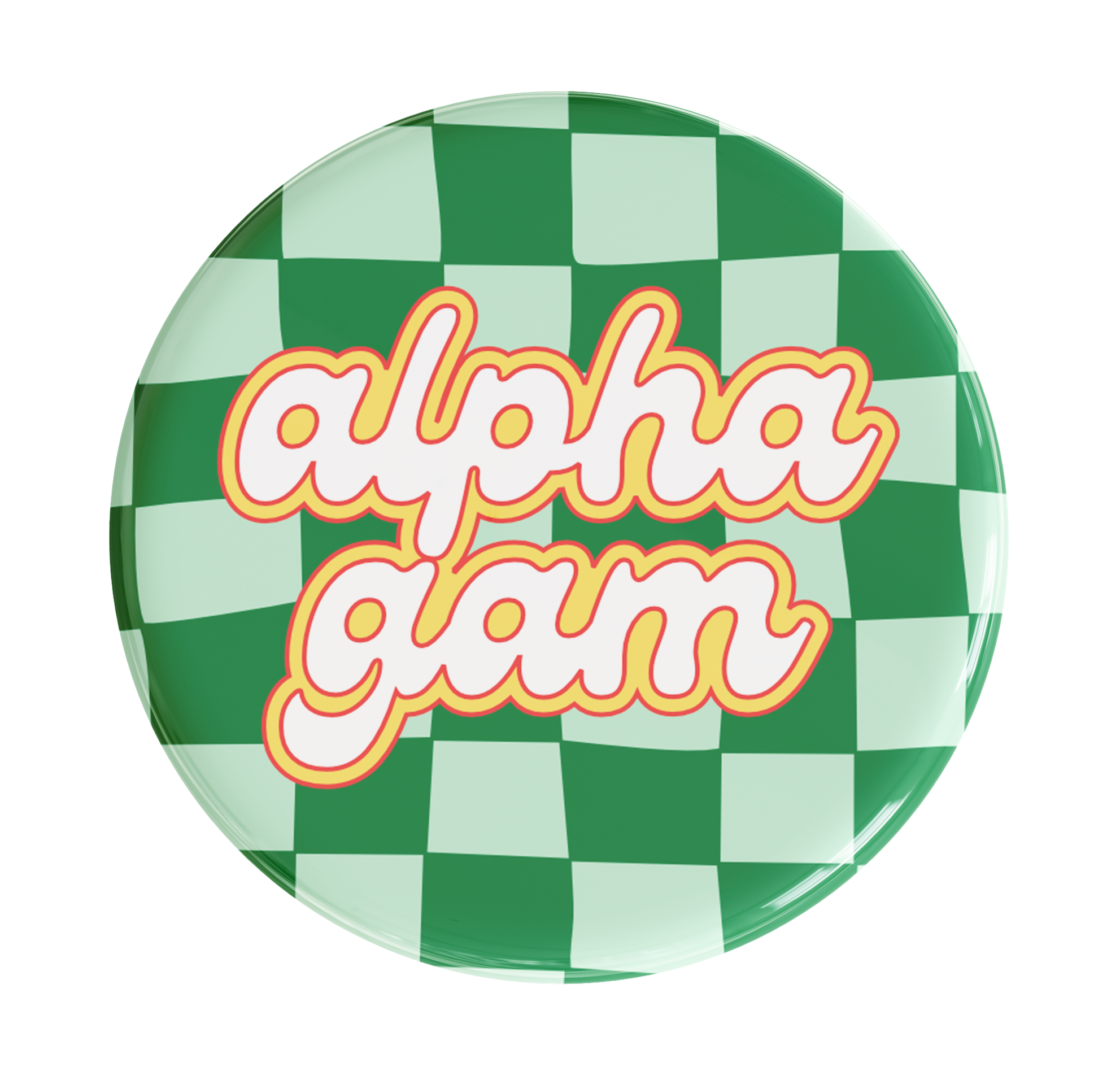 Alpha Gamma Delta Checker Sorority Button – Duo Studio Designs