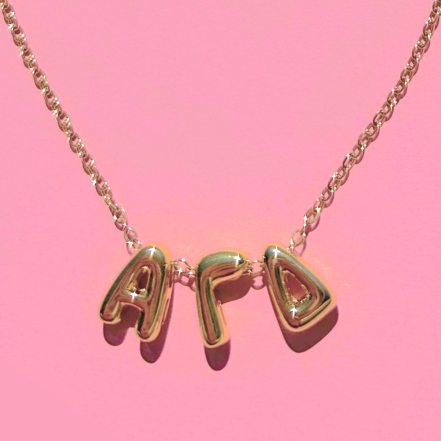 Alpha Gamma Delta Bubble Letter Necklace