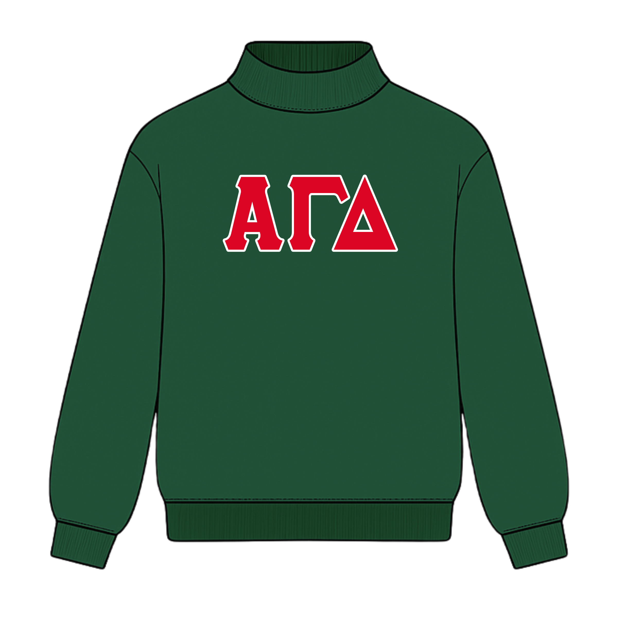 Classic Twill Sorority Embroidered Mock Neck
