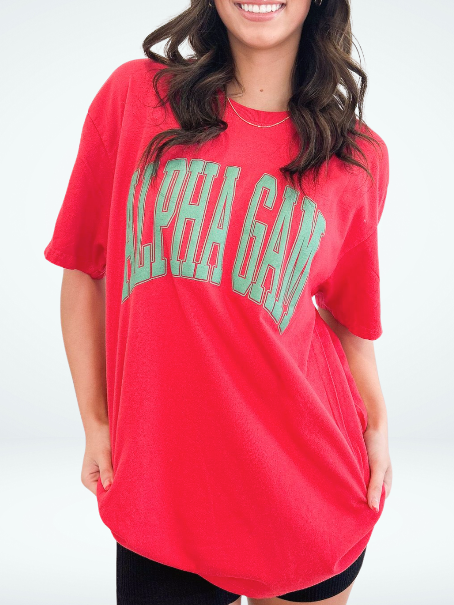 Alpha Gamma Delta Varsity Puff Sorority Tee
