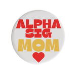 Alpha Sigma Alpha Mom Heart Sorority Button