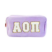 Alpha Omicron Pi Chenille Sorority Cosmetic Bag