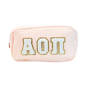 Alpha Omicron Pi Chenille Sorority Cosmetic Bag