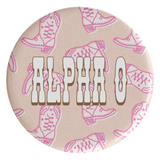 Alpha Omicron Pi Boot Scootin' Sorority Button