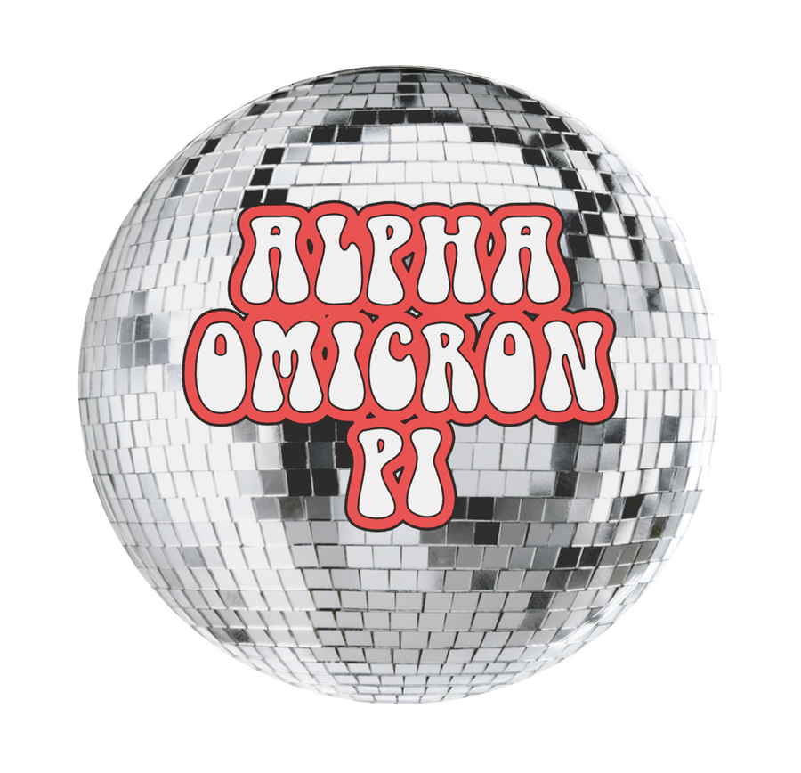 Alpha Omicron Pi Disco Sorority Button