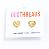 Alpha Omicron Pi Heart Earrings