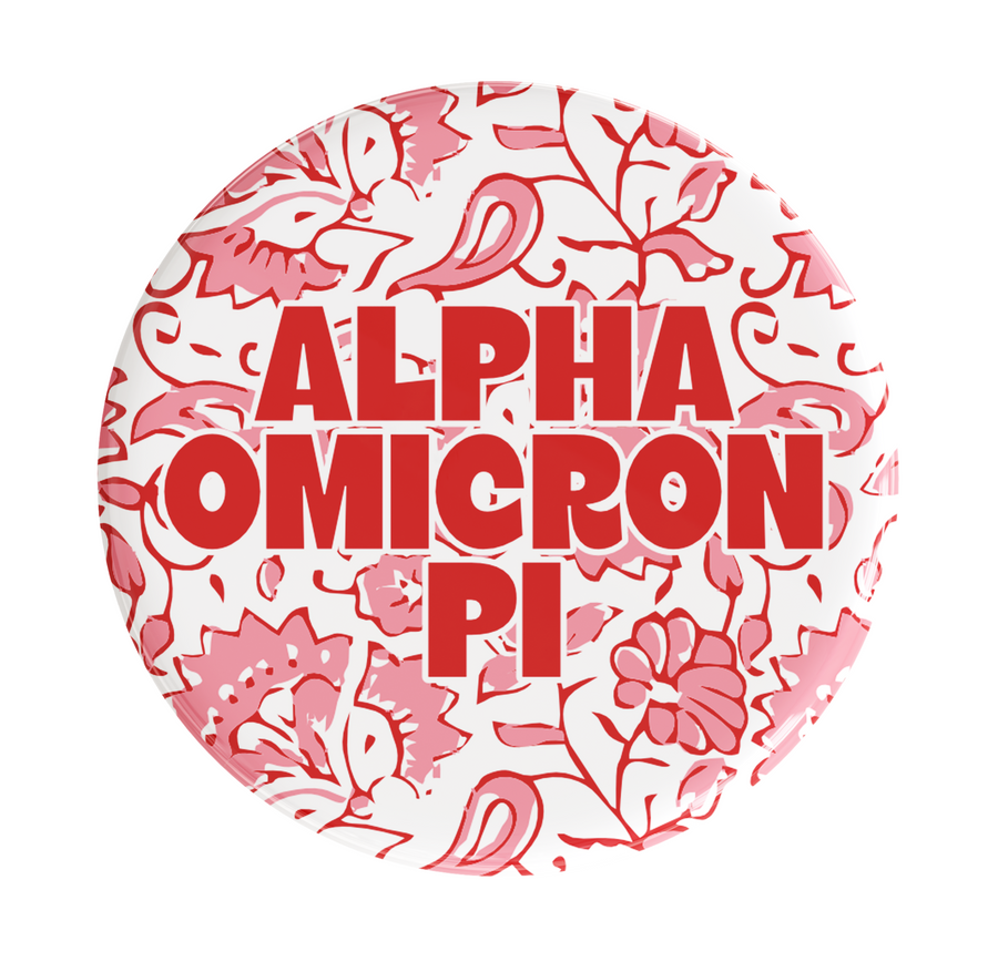 Alpha Omicron Pi Through The Vines Sorority Button